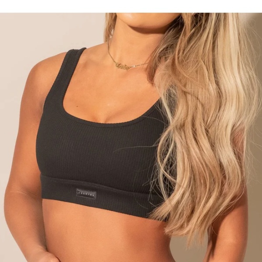 Agent 84 BNWT black ribbed sports bra
